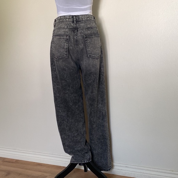 Sandro Paris, Destroyed and Repaired Boyfriend Jeans Charcoal Grey - Picture 6 of 13